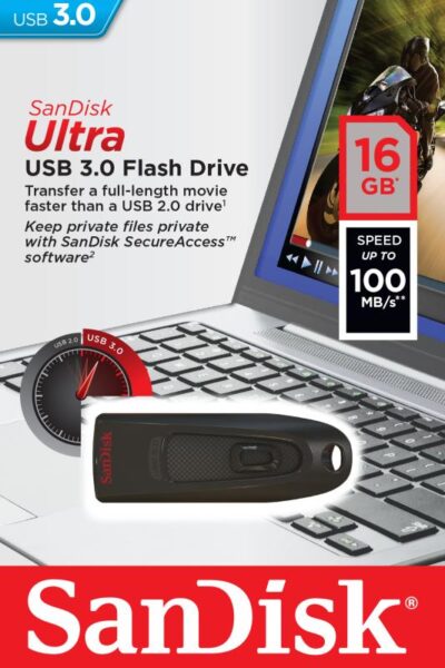 Memorie USB Flash Drive SanDisk Ultra, 16GB, USB 3.0 - SDCZ48-016G-U46