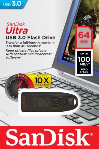 Memorie USB Flash Drive SanDisk Ultra, 64GB, USB 3.0 - SDCZ48-064G-U46