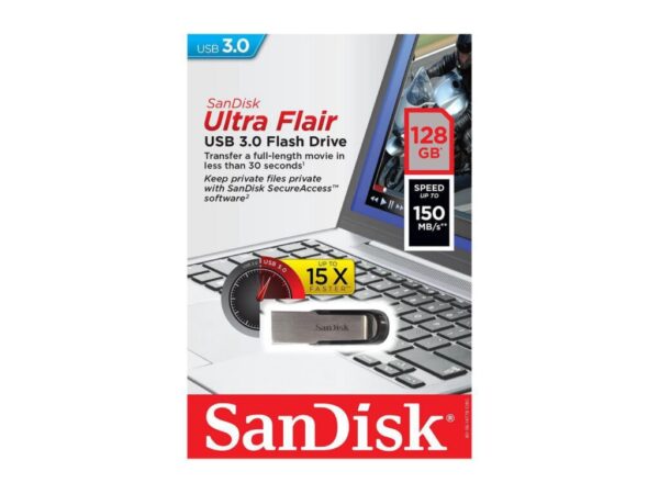 Memorie USB Flash Drive SanDisk Ultra Flair, 128GB, USB 3.0 - SDCZ73-128G-G46