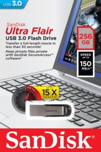 Memorie USB Flash Drive SanDisk Ultra Flair, 256GB, USB 3.0 - SDCZ73-256G-G46