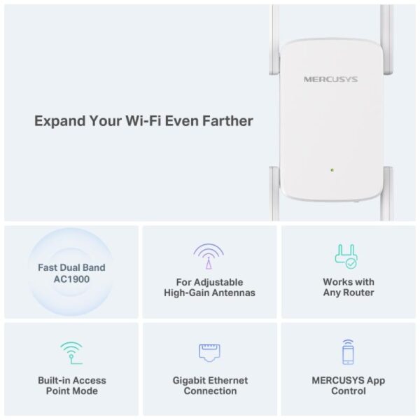 Mercusys AC1900 Wi-Fi Range Extender ME50G; Dual-Band