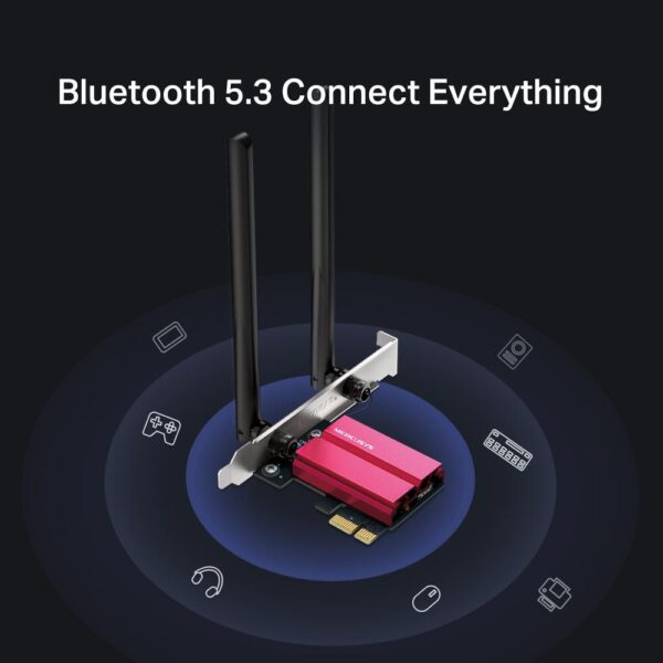 Mercusys adaptor Tri-Band, WI-FI, Bluetooth 5.2 PCI-E MA86XE