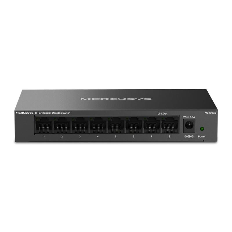 Mercusys MS108GS. Switch type: Unmanaged. Basic switching RJ-45 Ethernet ports Mercusys MS108GS. Switch type: Unmanaged. Basic switching RJ-45 Ethernet ports