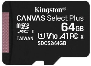 MicroSD Kingston, 64GB, Select Plus, Clasa 10 UHS-I Performance - SDCS2/64GBSP