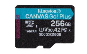 MicroSD Kingston Canvas GO Plus 256GB, Class 10 - UHS I, U3, V30, A2 - SDCG3/256GBSP