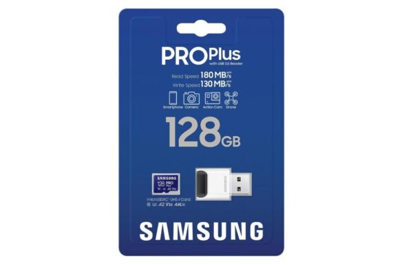 MicroSDHC PRO PLUS 128GB, Class10/Grade 3 cu cititor de carduri - MB-MD128SB/WW