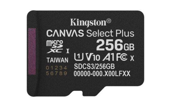 MicroSDXC Kingston, 256GB, Canvas Select Plus, Clasa 10 UHS-I - SDCS3/256GBSP