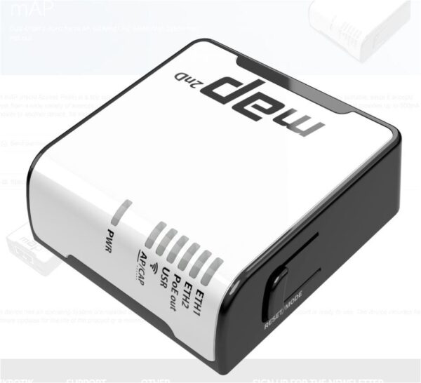 Miktrotik Micro Access Point, RBMAP2ND; wireless Dual-Chain 2.4GHzAccess Po