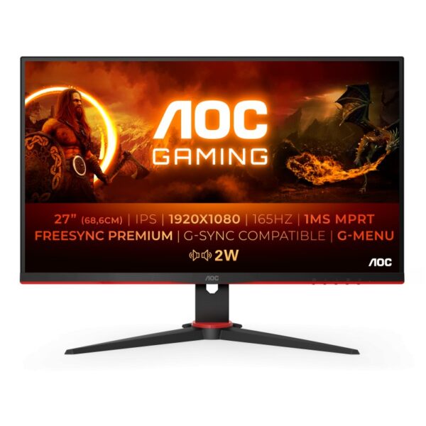 MONITOR AOC 27G2SPAE/BK 27", Panel Type: IPS, Backlight: WLED