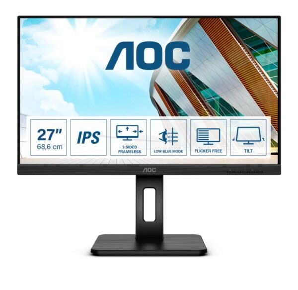 Monitor 27" AOC Q27P2Q, WQHD 2560*1440, 75 Hz, WLED, IPS, 16:9, 4 ms