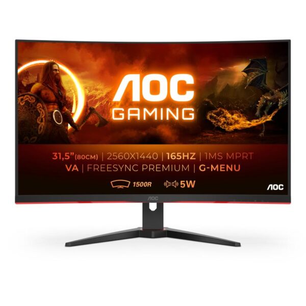 Monitor 31.5" AOC CQ32G2SE/BK, Curved 1500R, Gaming, QHD 2560*1440