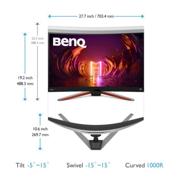 MONITOR BENQ EX3210R 31.5", Panel Type: VA, Backlight: LED backlight