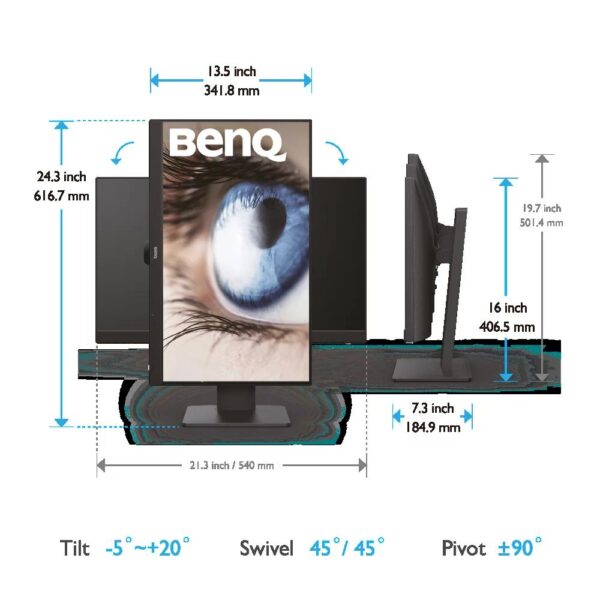 MONITOR BENQ GW2485TC 23.8", Panel Type: IPS, Backlight: LED backlight