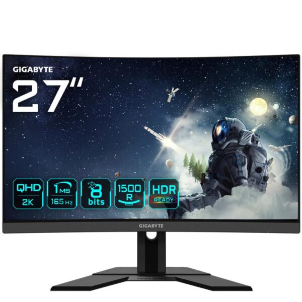 Monitor LED Gigabyte G27QC, 27", QHD VA, 1ms, 165Hz, negru