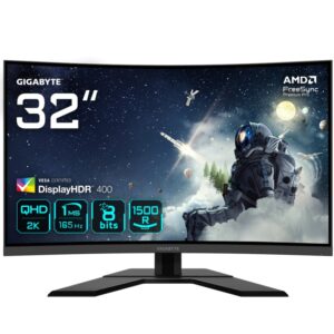 Monitor LED Gigabyte G32QC A-EK, 31.5", QHD VA, 1ms, 165Hz, negru