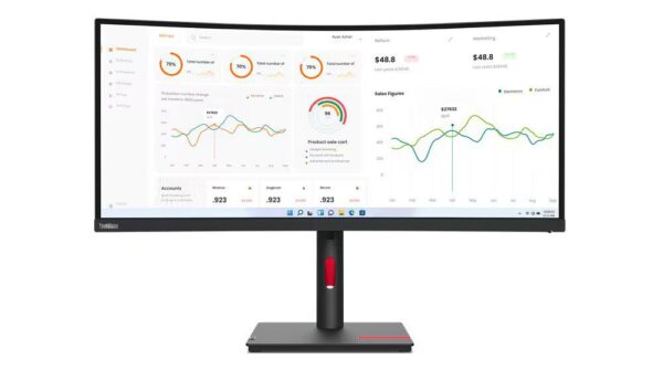 Monitor Lenovo ThinkVision T34w-30, 34" (3440x1440) WLED - 63D4GAT1EU