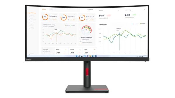 Monitor Lenovo ThinkVision T34w-30, 34" (3440x1440) WLED - 63D4GAT1EU