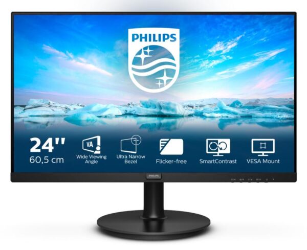 Monitor LED Philips 241V8LA, 23.8", FHD VA, 4ms, 75Hz, negru - 241V8LA/00