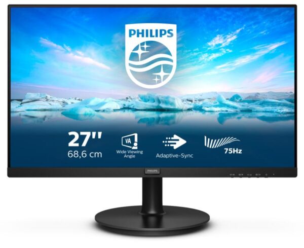 Monitor WLED PHILIPS 272V8LA, 27", FHD VA, 4ms, 75 Hz, negru - 272V8LA/00