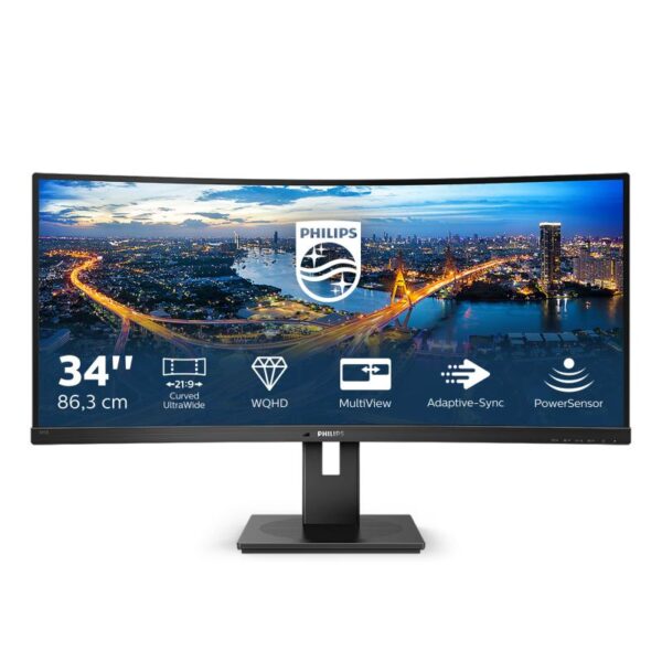 Monitor LED PHILIPS 345B1C, 34", UWQHD IPS, 5ms, 100Hz, negru - 345B1C/00