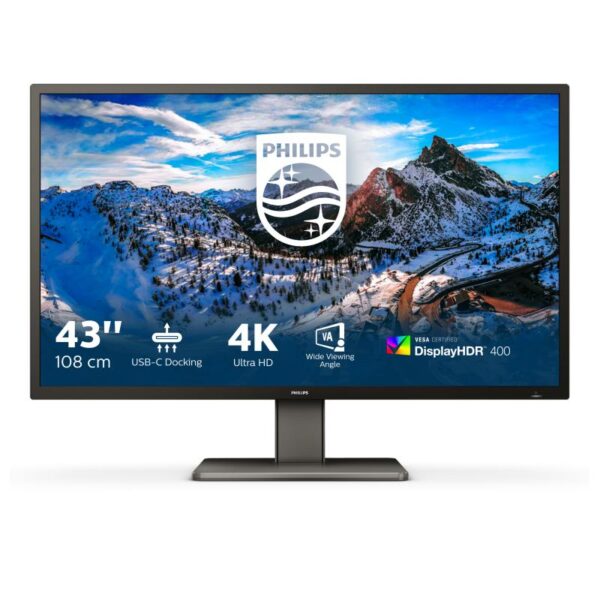 Monitor LED PHILIPS 439P1, 42.51", UHD VA, 4 ms, 60 Hz, negru - 439P1/00