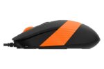 Mouse A4tech cu fir, interfata USB, rezolutie 1600 DPI - FM10 ORANGE