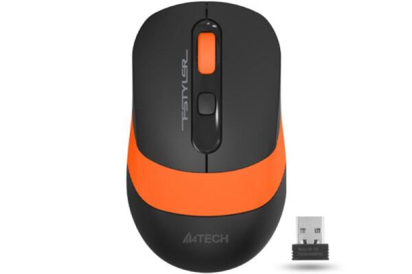 Mouse A4tech, gaming, wireless, optic, 2000 dpi, negru / portocaliu - FG10 ORANGE