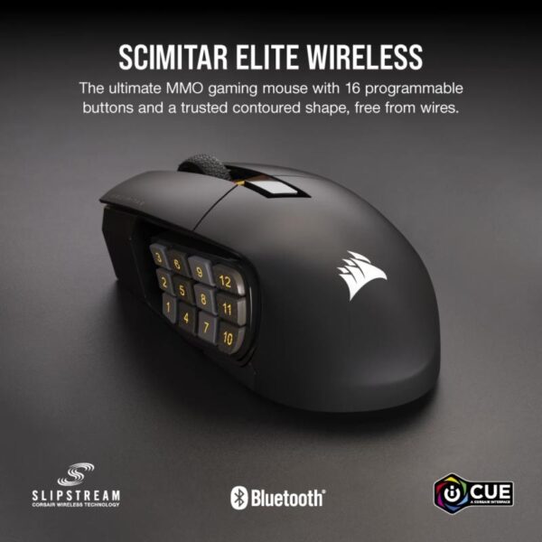 Mouse Gaming CORSAIR SCIMITAR ELITE WIRELESS MMO, 26000 DPI - CH-9314311-EU