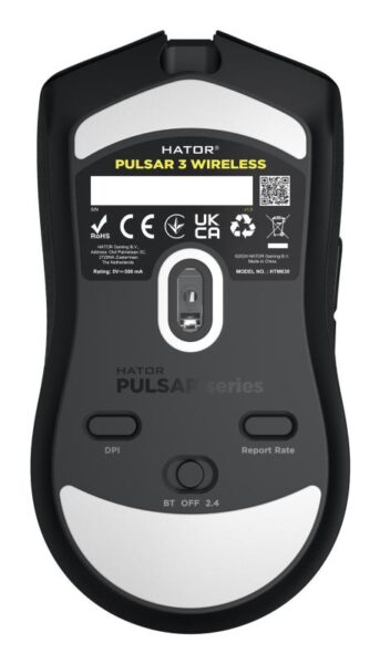 Mouse gaming wireless Hator Pulsar 3, polling rate pana la 1000Hz - HTM630