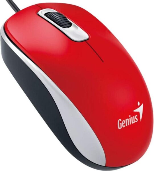 Mouse Genius cu fir, optic, DX110, 1200dpi, rosu, plug and play, USB - G-31010116104