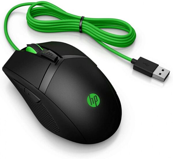 Mouse HP 300 PAV, Gaming, negru/verde - 4PH30AA