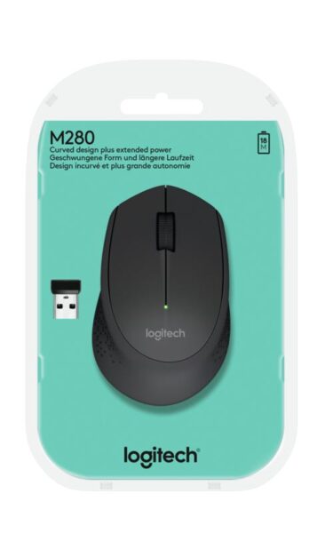 Mouse Logitech wireless M280, senzor optic, interfata nano-usbm rezolutie - 910-004287