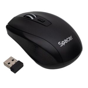 Mouse Spacer PC sau NB, wireless, 2.4GHz, optic, max.1600 dpi - SPMO-WS-BK-04