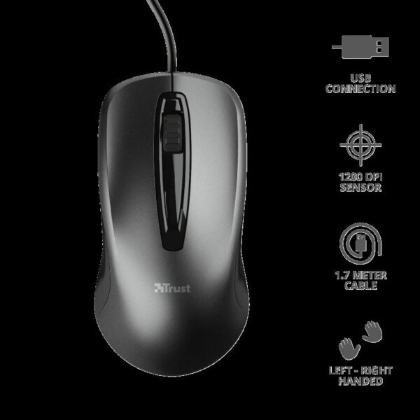 Mouse Trust Carve, USB Mouse, negru - TR-23733