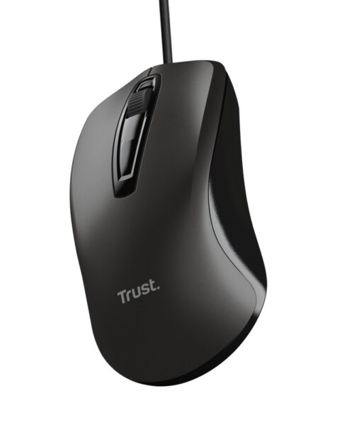 Mouse Trust cu fir, optic, rezolutie maxima 1200 DPI, negru - TR-24657