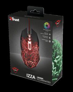 Mouse Trust GXT 105 Izza Illuminated Gaming, cu fir, RGB - TR-21683
