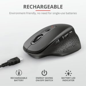 Mouse Trust Ozaa, Rechargeable Wireless, negru - TR-23812