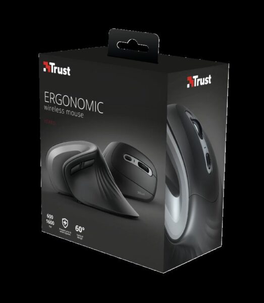 Mouse Trust Verro Ergonomic, Wireless, negru - TR-23507