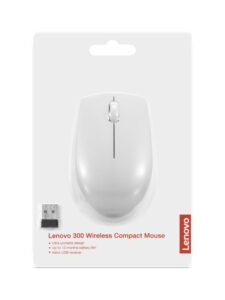 Mouse wireless Lenovo 300, Cloud Grey, Rezolutie (dpi): 1000 dpi - GY51L15677