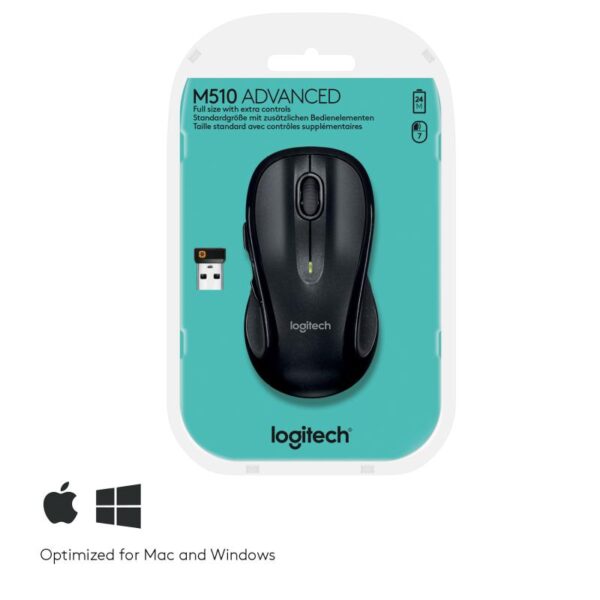 Mouse wireless Logitech M510, rezolutie maxima 1000 DPI - 910-001826