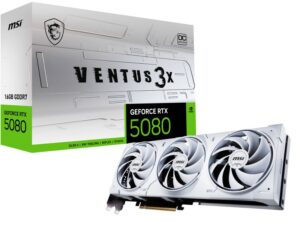 MSI VENTUS GEFORCE RTX 5080 16G 3X OC WHITE. Graphics