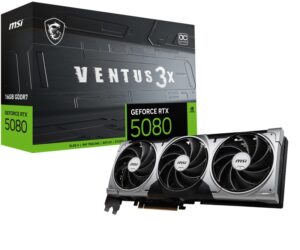 MSI VENTUS GeForce RTX5080 16G 3X OC. Graphics processor - GEFORCE RTX 5080 16G VENTUS 3X OC