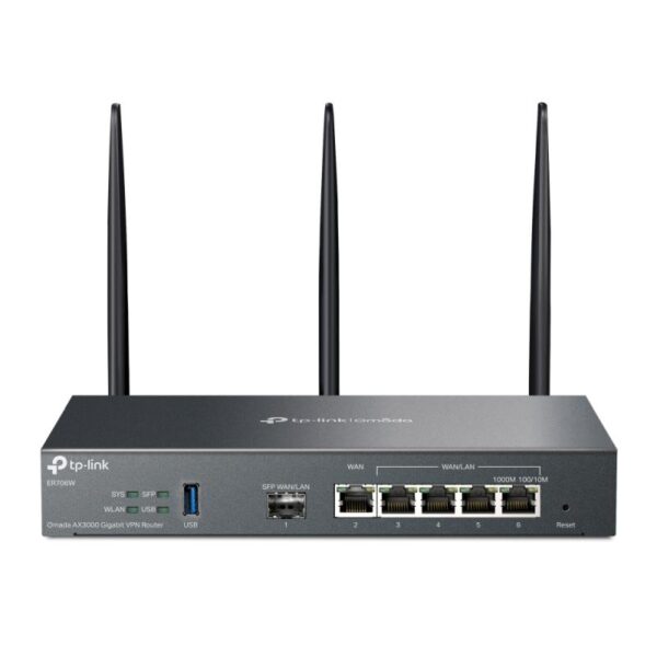 TP-Link Router VPN Wi-Fi 6 AX3000 Multi-WAN ER706W, Interfata: 1 x WAN