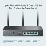 TP-Link Router VPN Wi-Fi 6 AX3000 Multi-WAN ER706W, Interfata: 1 x WAN