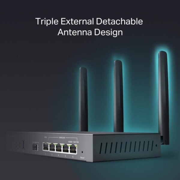 TP-Link Router VPN Wi-Fi 6 AX3000 Multi-WAN ER706W, Interfata: 1 x WAN