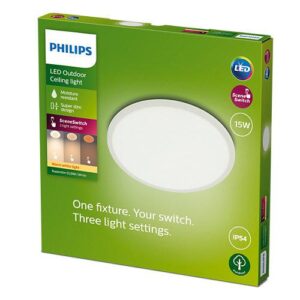Outdoor lighting LED ceiling light Philips SuperSlim, 15W, 1300 lm - 000008719514417953