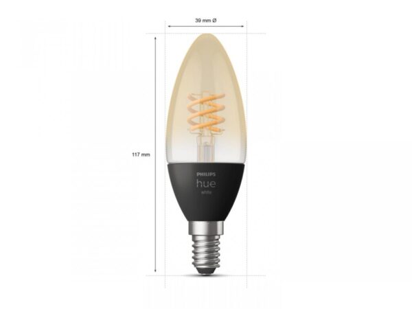 Pachet 2 becuri LED inteligente vintage Philips Hue Filament Candle - 000008719514302211