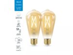 Pachet 2 becuri LED inteligente WiZ Connected, ST64 - 000008719514551077 - imagine 2