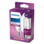 Pachet 2 becuri LED Philips B38, E14, 7W (60W), 806 lm - 000008719514310216