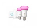 Pachet kit baza 2 becuri LED RGB Philips Hue, Bluetooth - 000008719514291379